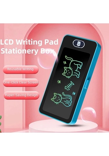 Trendooze Gaojunshop01 Sarı Lcd Yazı Tahtası, Gençler İçin Göz Koruma Tek Tuşlu Kalem Kutusu Sarı