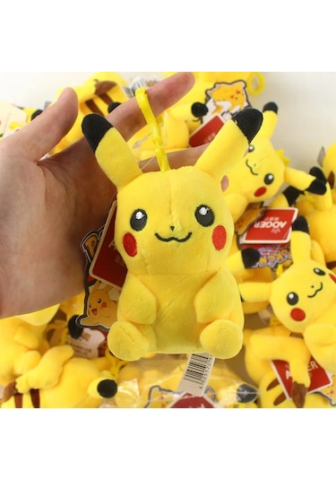 Pikachu 12cm Pokemon Peluş Oyuncak Figür Anahtarlık Çanta Süsü