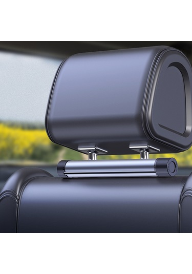 Hombey Oto Çöp Torbası Organizatörü - Gizlenebilir Katlanabilir Askılı Çöp Kutusu, 2 Adet Çöp Torbası Rollü 40 Adet İle, Titanyum Gri Gri