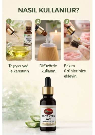 Safvital Aloe Vera Yağı 20 Ml Aromatik Yağ, Doğal Oda Kokusu Ve Bakım Amaçlı Kullanım