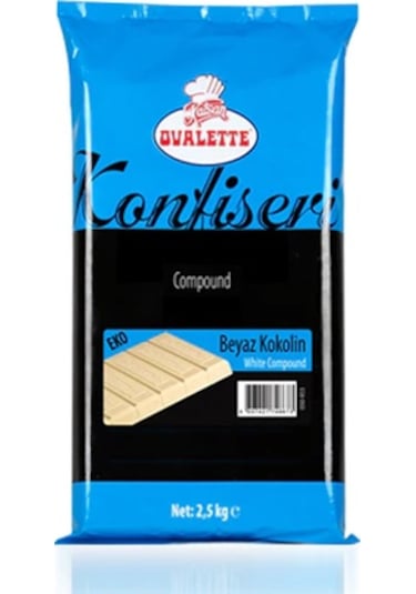 Katsan Ovalette Beyaz Konfiseri Kokolin Çikolata 2500 G
