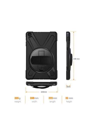 iPad Uyumlu  6 Air 2 Shrp Defender Tablet Silikon - Siyah Arka Kapak