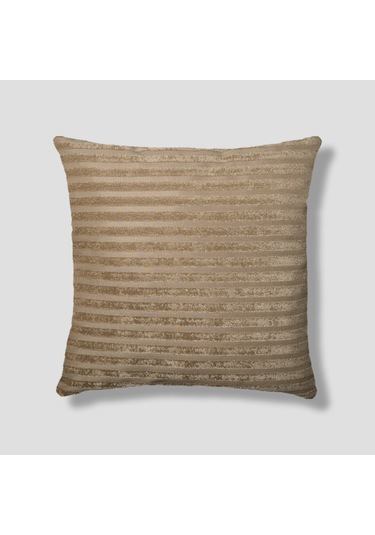 Sezyon Elya Çizgi Desenli 50 50 Açık Kahverengi Kırlent Kılıfı Açık Kahverengi