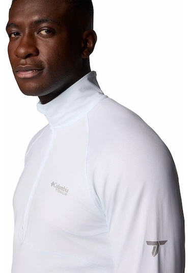 Summit Valley Half Zip Erkek Uzun Kollu Tişört-7853 Beyaz