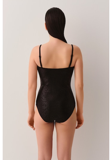 Suwen Sirius Tül Detaylı Mayo Sb25760012012 Siyah