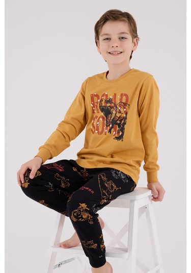 Rolypoly Erkek Çocuk Sarı Pijama Takımı Rp3672-c-v1