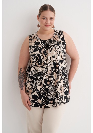 Pile Detaylı Örme Bluz-6236 Siyah