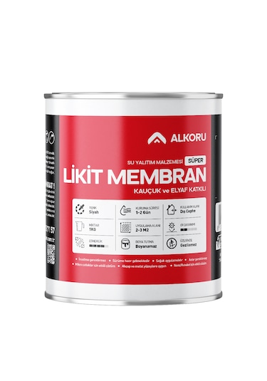 Alkoru 1 Kg Süper Likit Membran Kauçuk Ve Elyaf Katkılı