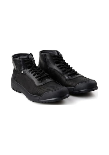 Pierre Cardin 382105 Erkek Kürklü Fermuarlı Deri Bot Siyah