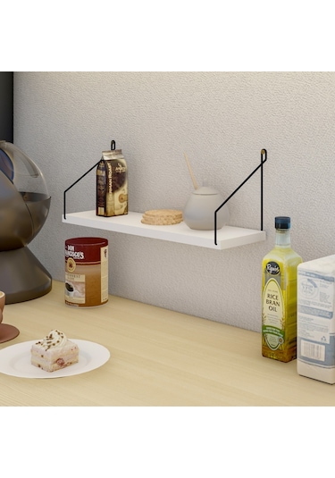 Roomiehome Duvar Rafı Kitaplık Mutfak Banyo Yaşam Alanı 3 Lü Set 15X55 Cm