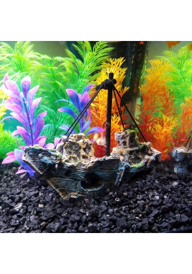 Teltree "balık Akvaryumu İçin Gerçekçi Gemi Batığı Dekoru - Doğal Görünümlü Reçine Tasarım"