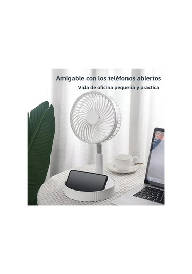 Geri Çekilebilir Fan Usb Şarj Edilebilir Katlanabilir Taşınabilir Mini Elektrikli 3600mah-beyaz,