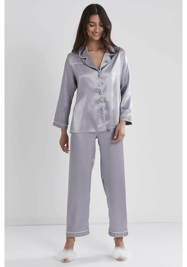 Pierre Cardin Saten Pijama Takımı 1200 Royal 001