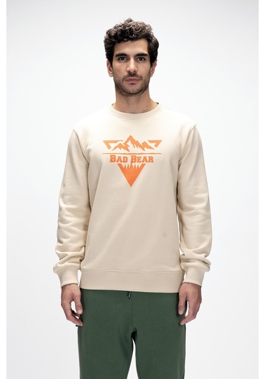 Bad Bear Erkek Sweatshırt Mountaın Crewneck 25.02.12.027 Bej