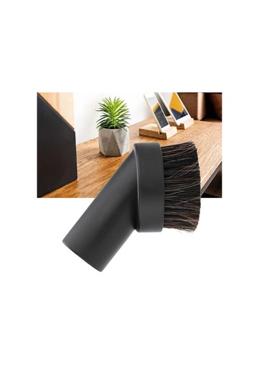 Konesam Ev Fırçası - At Kuyruğu Tüyü, 32 Mm Evrensel Tutucu, Saçak, Mobilya Temizliği İçin Sürekli Vakum Fırçası Uç Eklentisi Siyah