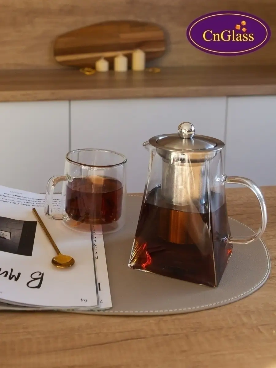 Cnglass Cam Demleme Çaydanlık Piramit 900 Ml 21405977 Beyaz