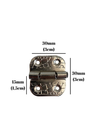 Gümüş Tavla Menteşesi Stoplu Mobilya Kutu Menteşesi 4 Adet Gümüş En:3cm Boy:3cm