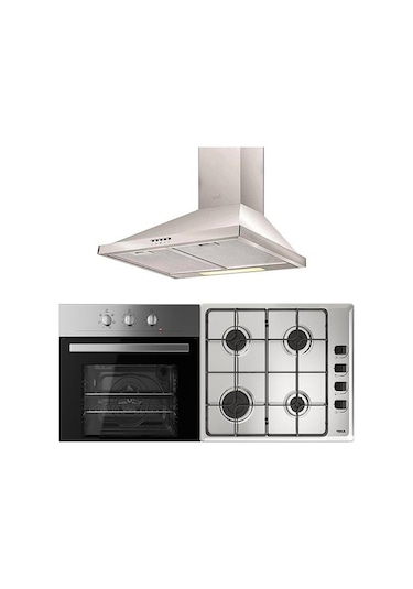 Teka HE 715 SS - HLX 640 KB - DF 60 Chef 1 Inox Ankastre Set
