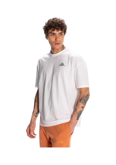 Kappa Erkek Mavi Regular Fit Tişört Beyaz