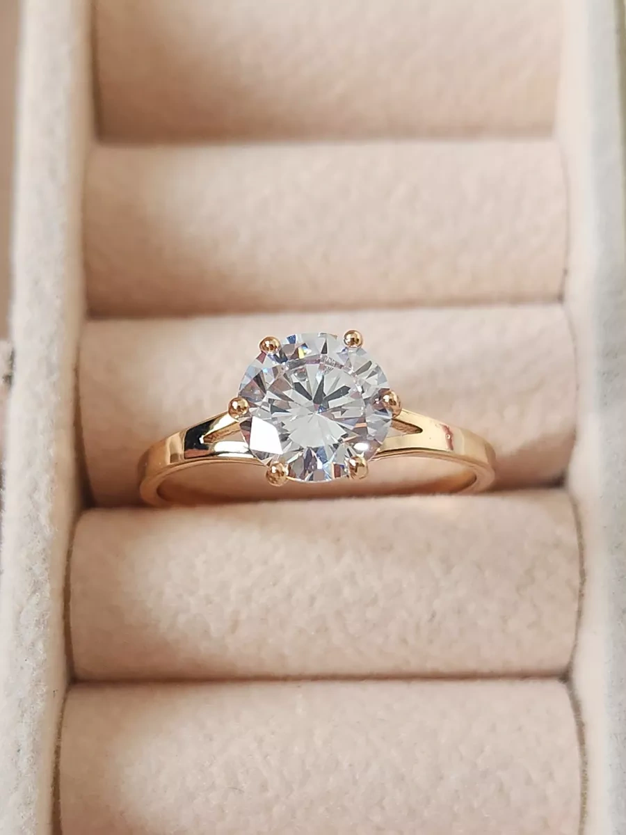 Xuping İnce Taşlı Altın Kaplama Nişan Yüzüğü 219968934 Diğer