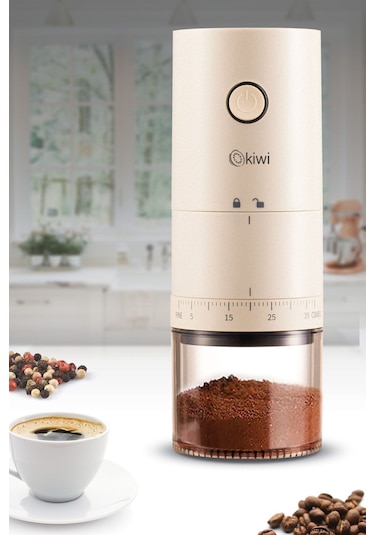 Kiwi KSPG-4817 Şarjlı Kahve ve Baharat Öğütücü Krem