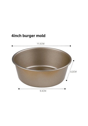 Yuntech01 4 İnç Altın Kaplama Hamurger Kek Kalıbı, Pişirme Aleti, Anti-yapışkan, Çok Amaçlı, Hamburger-pasta Poğaça İçin, Profesyonel Mutfak Gereci