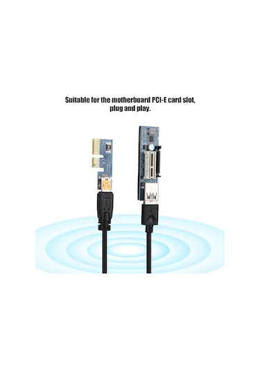 Fosenze Pcı-e X1 Uzantı Kablosu Siyah - Anakart Arayüzünü Korumak, Madencilik Cihazlarına Bağlanmak İçin 30cm Uzunlukta Dayanıklı Malzeme