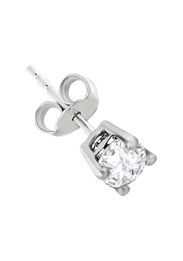 Sirius Beyaz Topaz Tektaş Erkek Küpesi 0823E0042