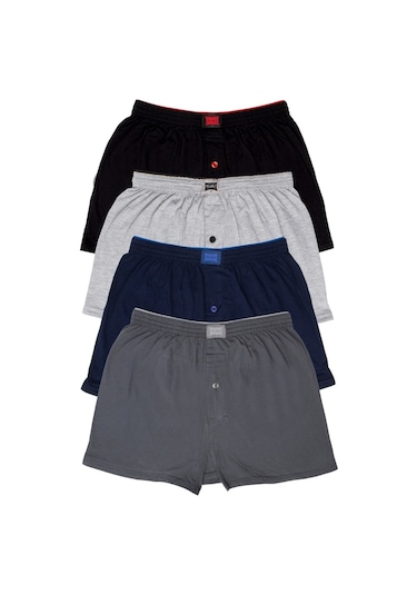 Tutku Penye Düz Erkek Boxer 4'lü Paket