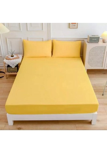 Ranforce Kumaştan Sarı Renkli Tek Kişilik Çarşaf Takımı 100 X 200