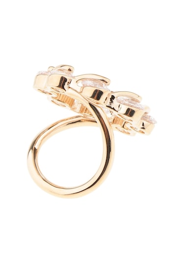 Suntek Zirkon Kristal Yüzük Moda Bayan İpek Şifon Altın-gül Çok Renkli