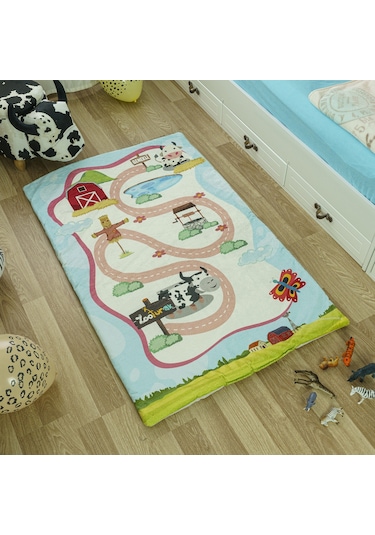 Zooturak Peluş Çocuk Matı İnek Benekli 100cm x 150cm