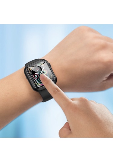 Misxi 2'li Sert Pc Kılıfı Temperli Cam Ekran Koruyucu İle Apple Watch Series 9 2023 , Series 8, Series 7 45 Mm İle Uyumlu, Ultra İnce Çizilmeye Karşı Koruma