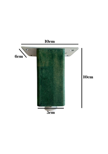 Kale 10cm Ayarlı Ahşap Ayak Mobilya Masa Ve Dolap Ayağı 10cm Yeşil Kayın/gürgen Ağacı