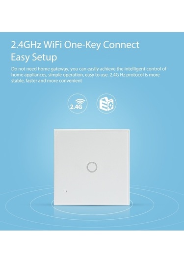 Pazly Neo Nas-sc01w Kablosuz Wifi Akıllı Işık Kontrol Anahtarı 1gang Çalışma Modu: Dokunmaya Duyarlı