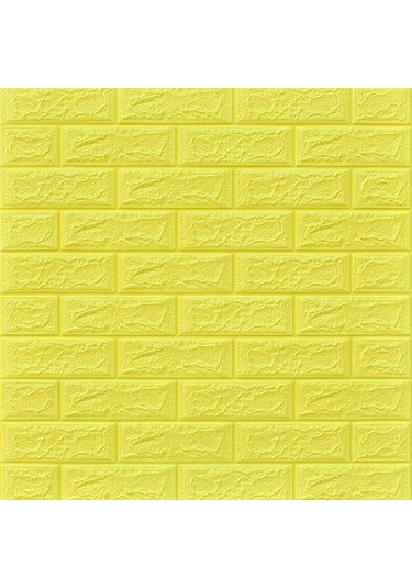 Hfambition 12 Adet Limon Sarısı 3d Köpük Duvar Stickerı - Otomatik Yapışkan, Su Geçirmez, Çarpma Emici, Dekoratif Duvar Kaplama 70x77cm Sarı