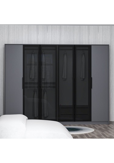 Kale Luxe 6 Kapaklı Gardrop - Antrasit