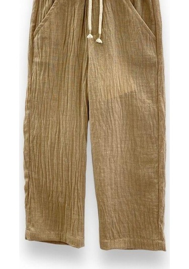 Çikoby Erkek Çocuk Keten Pantolon-14561 Bej