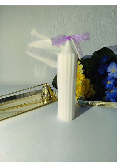 Tırtıklı Sütun Şamdan Mum