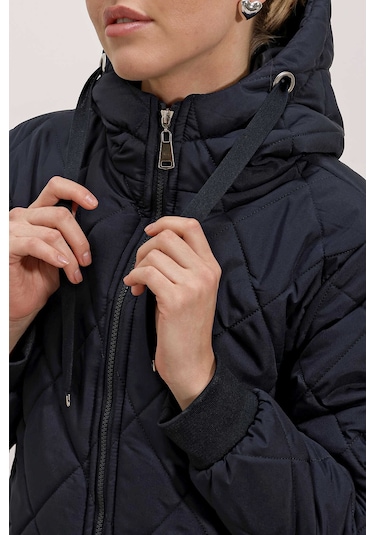 Gabria Kapşonlu Kadın Mont Lacivert