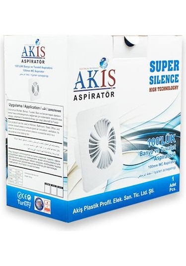 Akiş 100'Lük Banyo Tuvalet Aspiratör Havalandırma Fanı 16 Cm