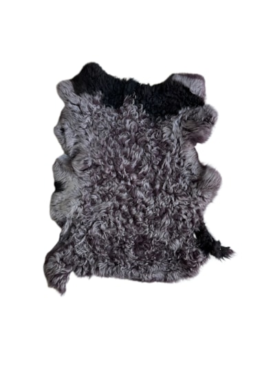 Gerçek Uzun Tüylü Koyun Postu Mürdüm 60 X 40 Cm