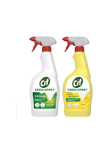 Cif Krem Sprey Ultra Yağ Çözücü 750 ML + Cif Krem Sprey 750 ML