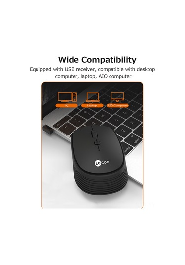 Geeksen Siyah Renkli, 2.4g Kablosuz, 10m Menzilli, 4 Tuşlu, 800-1200-1600dpı Fare Ws202