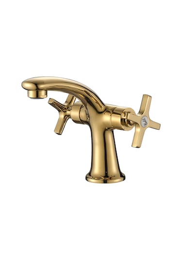 Nsk Lavabo Bataryası Trinity Çift Kollu Tek Gövde Altın N3013119