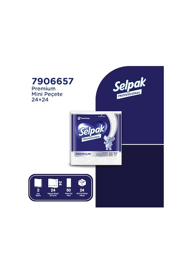 Selpak Professional Premium 24x24 Cm 50'li Mini Peçete X 24 Adet