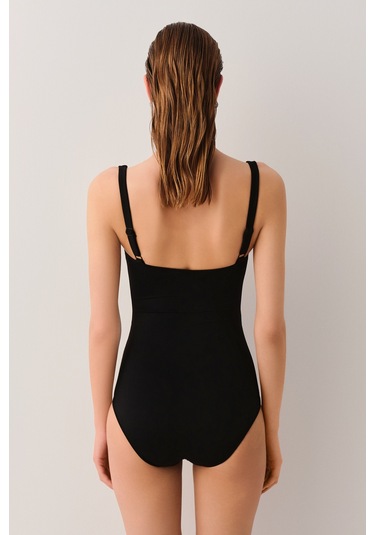 Suwen Önü Drapeli Toparlayıcı Mayo Sbn25240012 Siyah