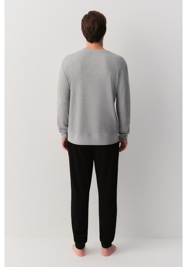 Suwen Cliff Erkek Pijama Takımı Sh26316660051 Gri Melanj