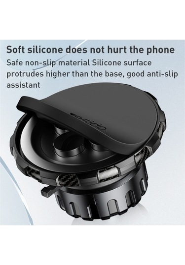 Wondernest Yesido C160 Vantuz Teleskopik Çubuk Manyetik Araç Telefon Tutucu Siyah Siyah