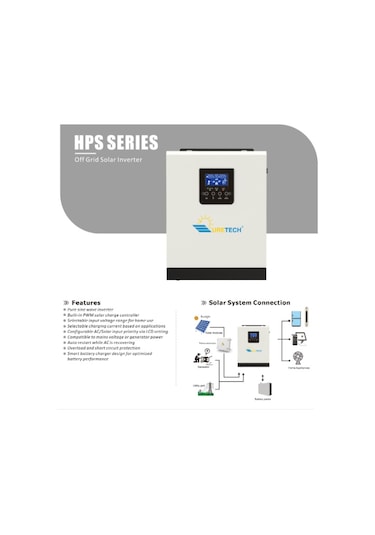 Uretech 1Kva 1Kw 1000 Watt W Tam Sinüs Akıllı İnverter 12V-220V İnvertör